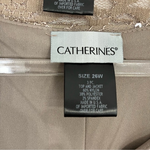 Set of Two Catherines Light Brown Sequins Cardigan and Top size 26W Formal - Picture 3 of 9